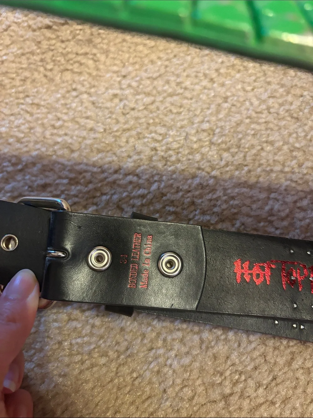 Vintage Y2K Hot Topic Bonded Leather Pride Rainbow Studded Belt Sz 31
